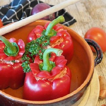 Green Peppers Stuffed with Rice